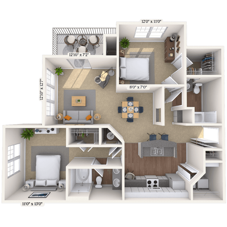 Floorplan image of unit 1111-208