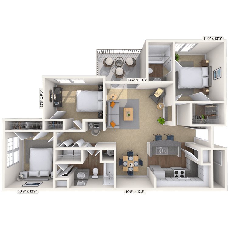 Floorplan image of unit 0101-302