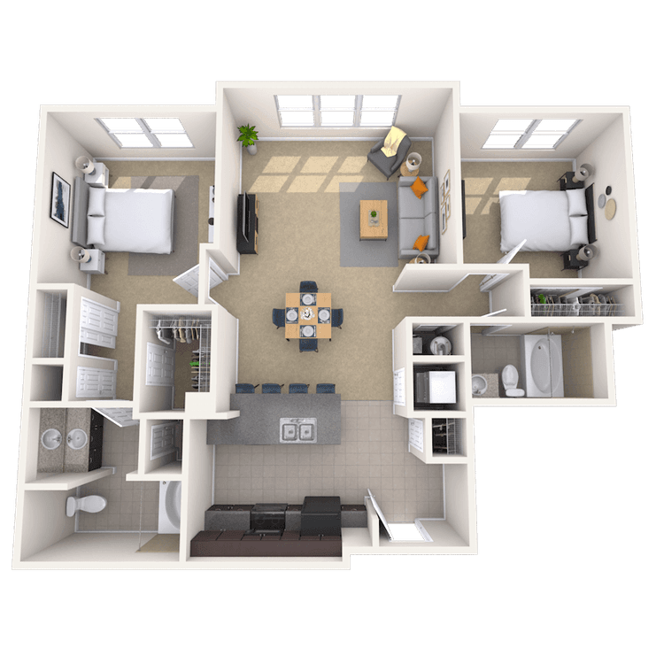 Floorplan image of unit 2206