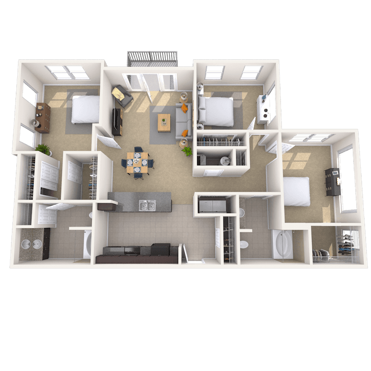 Floorplan image of unit 2316