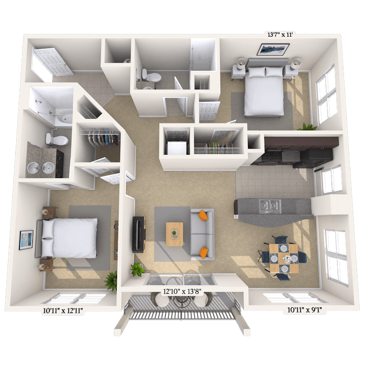 Floorplan image of unit 815-401