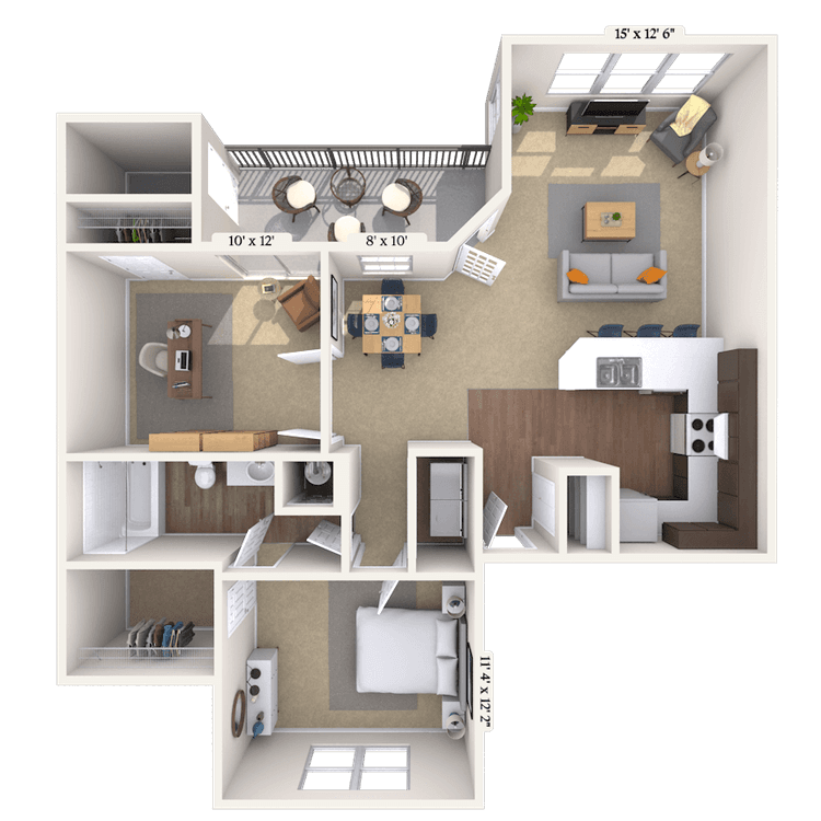 Floorplan image of unit 021305F