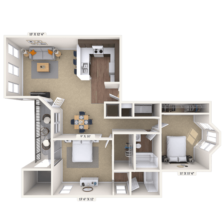 Floorplan image of unit 111418A