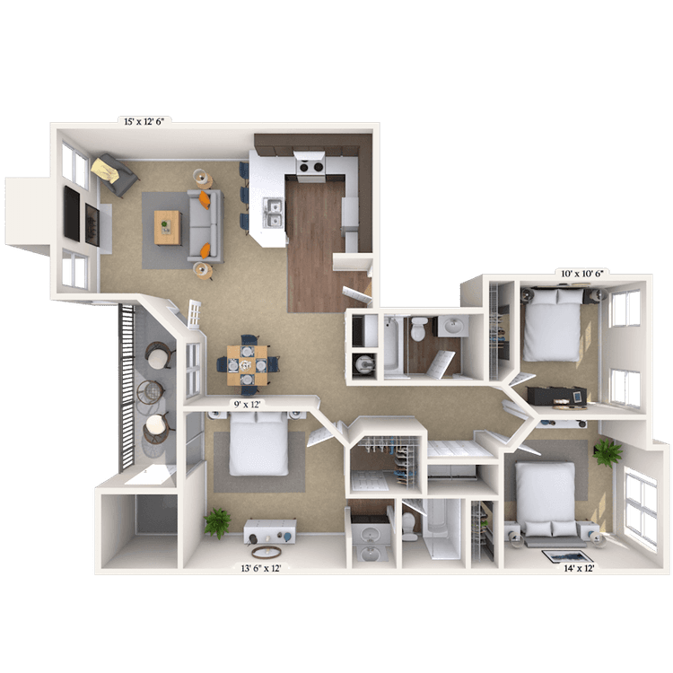 Floorplan image of unit 041309I