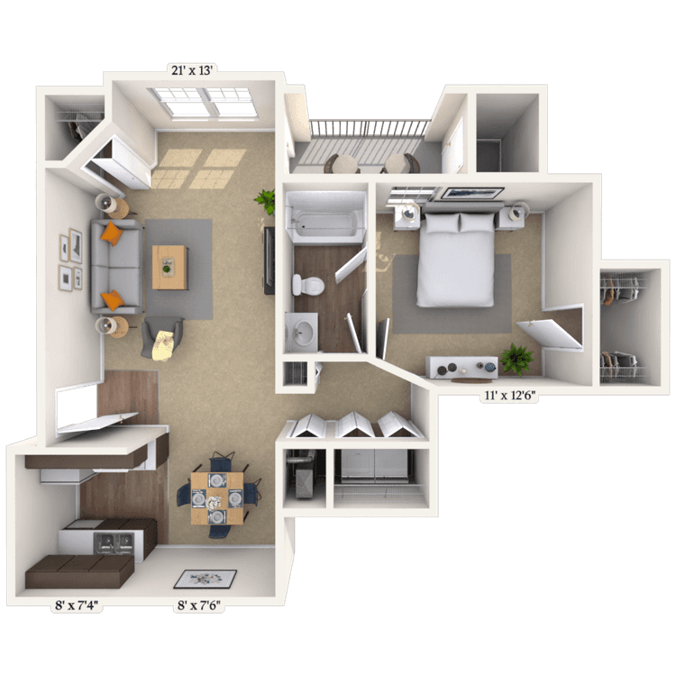 Floorplan image of unit 14206