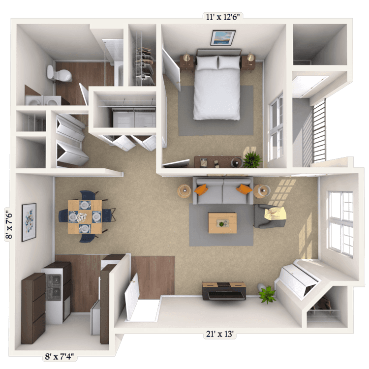 Floorplan image of unit 21205