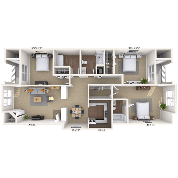 Floorplan image of unit 11204