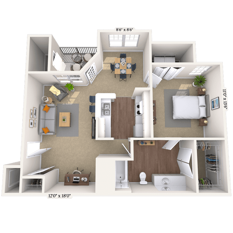 Floorplan image of unit 3324