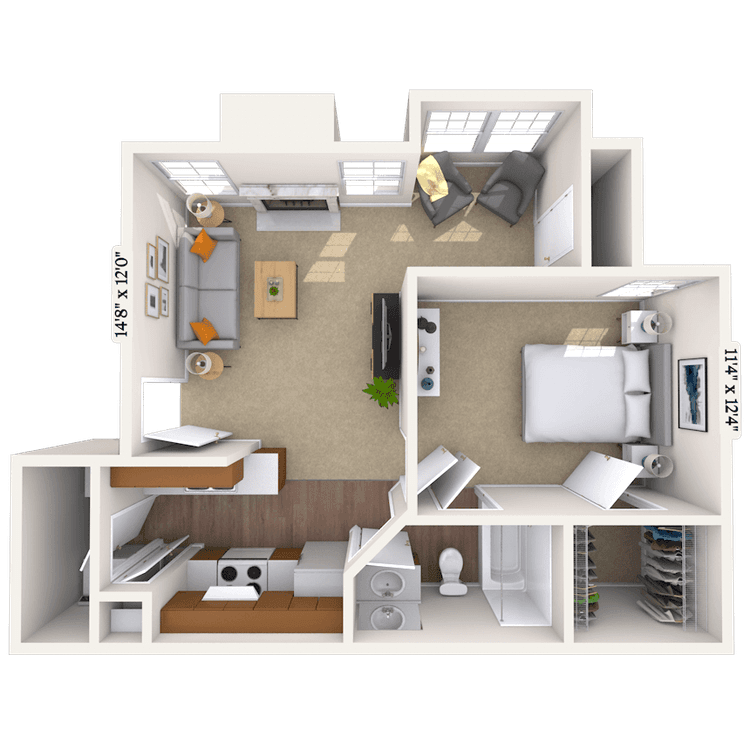 Floorplan image of unit 02204