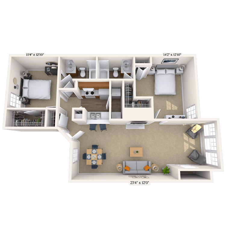Floorplan image of unit 09906
