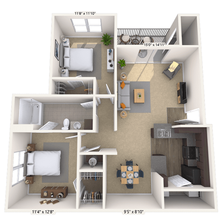 Floorplan image of unit WW107