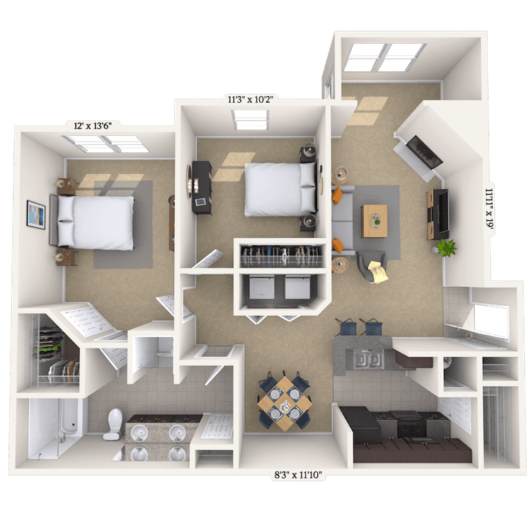 Floorplan image of unit 1212-101
