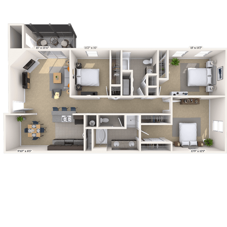 Floorplan image of unit PP202