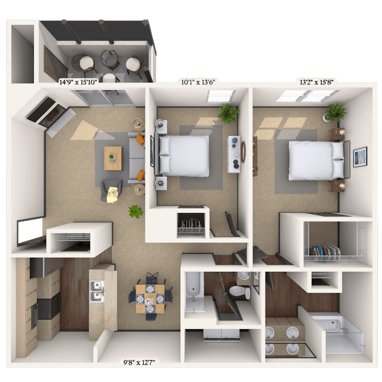 Floorplan image of unit 01350