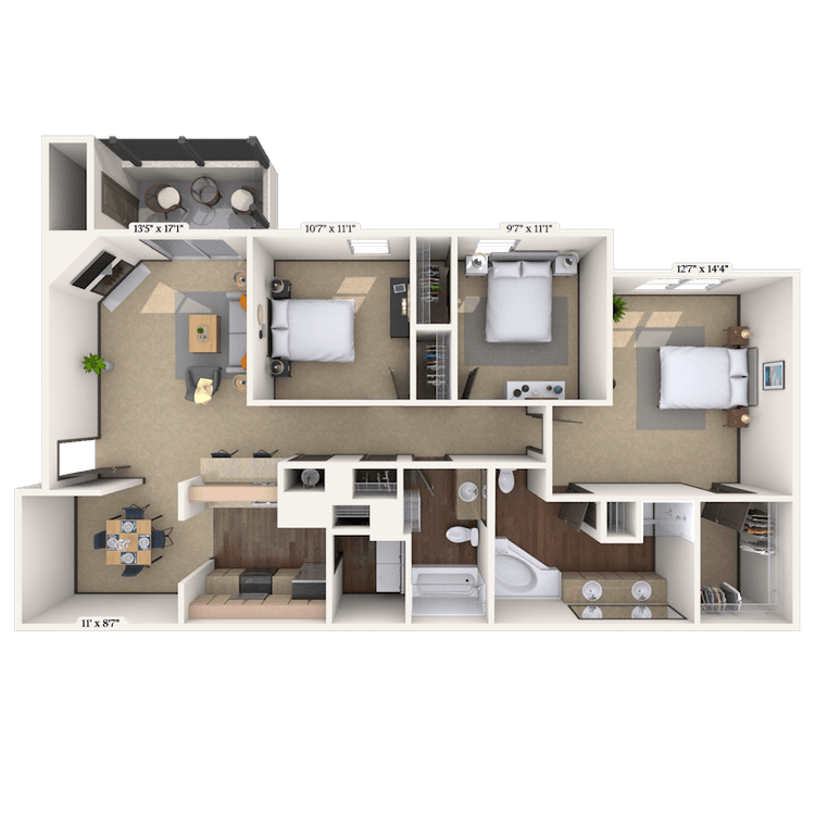 Floorplan image of unit 01372