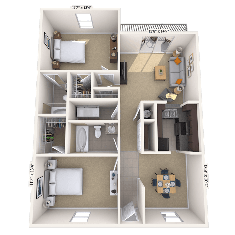 Floorplan image of unit 02207