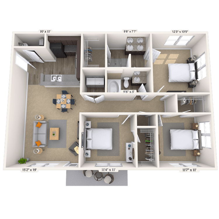 Floorplan image of unit 12-103