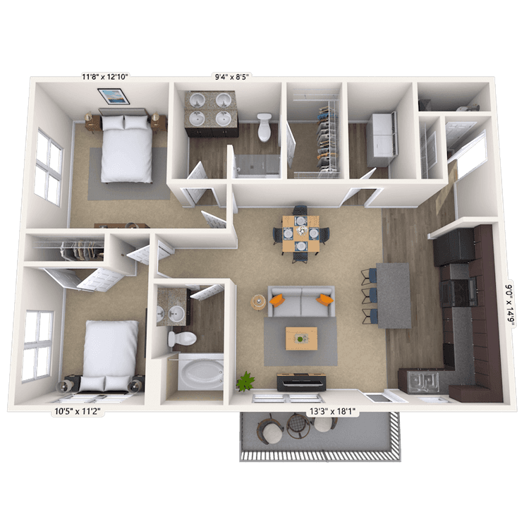 Floorplan image of unit 01-209
