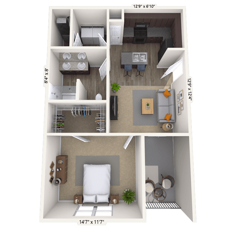 Floorplan image of unit 13-202