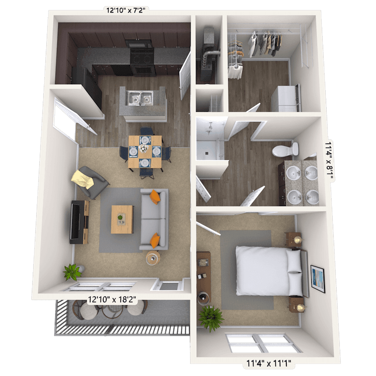 Floorplan image of unit 13-303