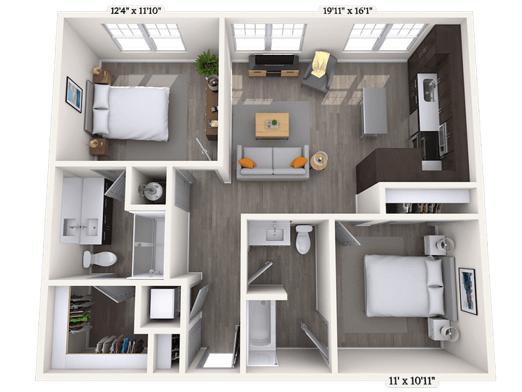 Floorplan image of unit 406