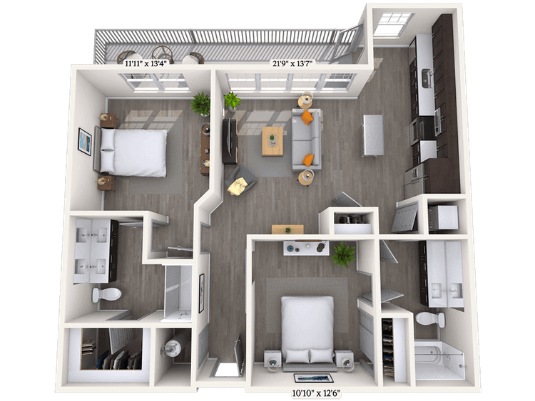 Floorplan image of unit 507