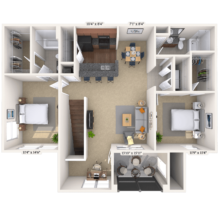 Floorplan image of unit 20127