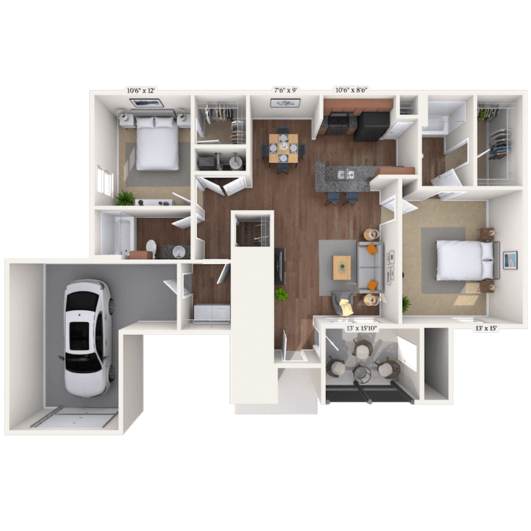 Floorplan image of unit II 22-1116