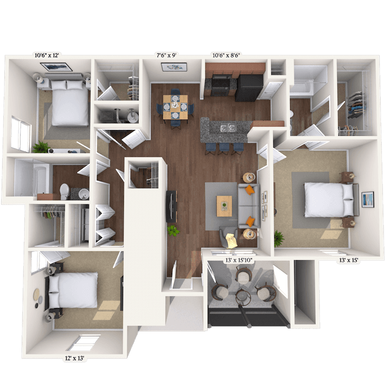 Floorplan image of unit II 22-1111
