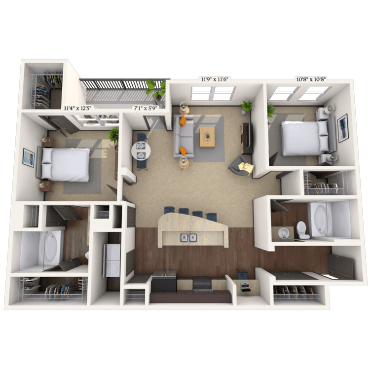 Floorplan image of unit 044304