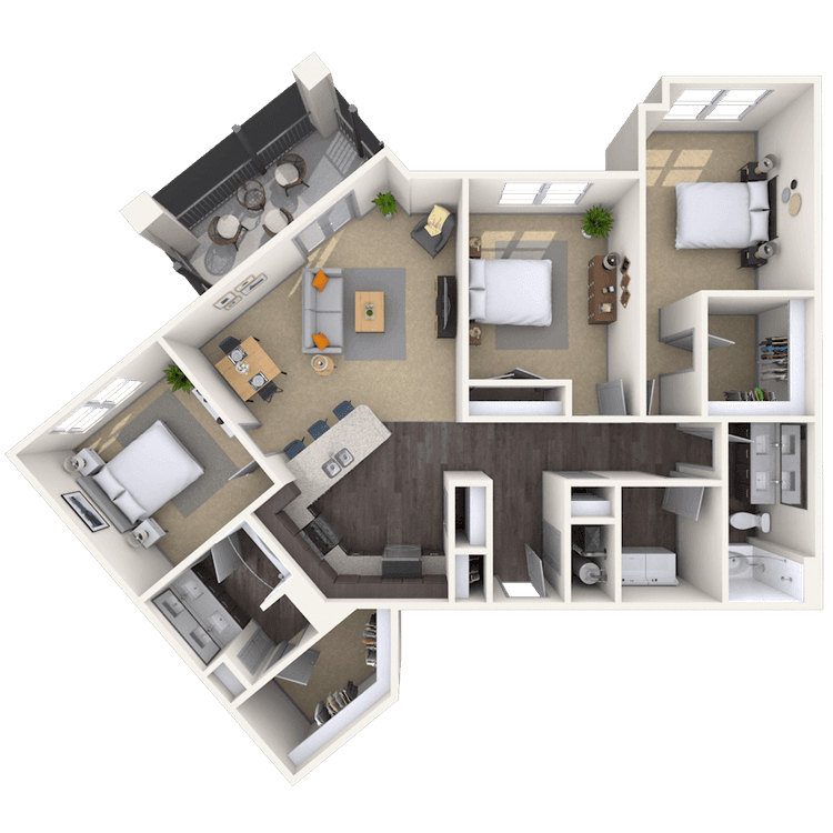 Floorplan image of unit 1201-115
