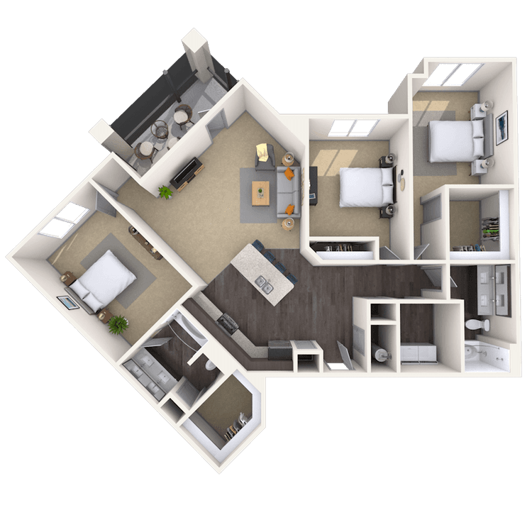 Floorplan image of unit 1201-206
