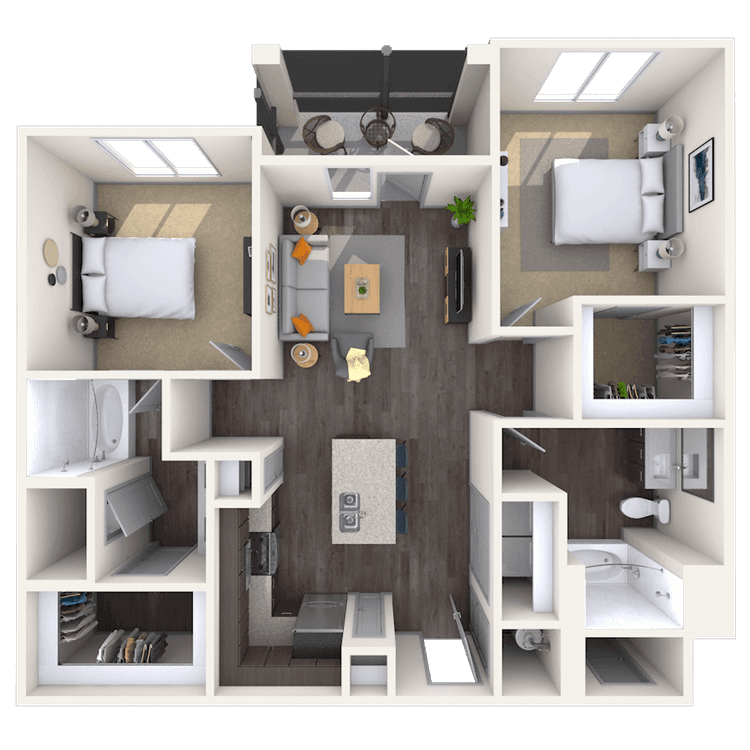 Floorplan image of unit 1400M204