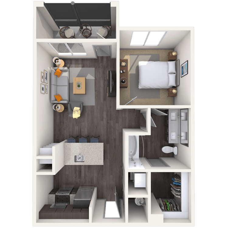 Floorplan image of unit 1420-307