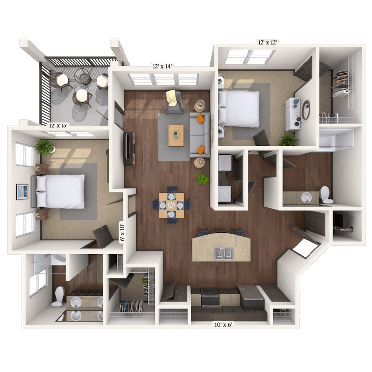 Floorplan image of unit 12306