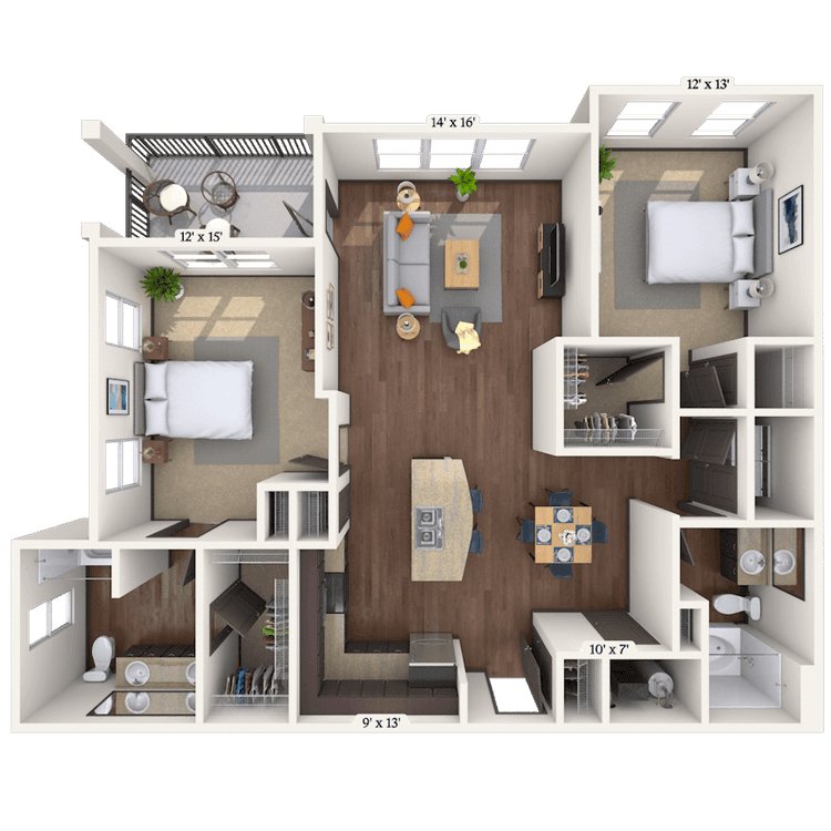 Floorplan image of unit 13302