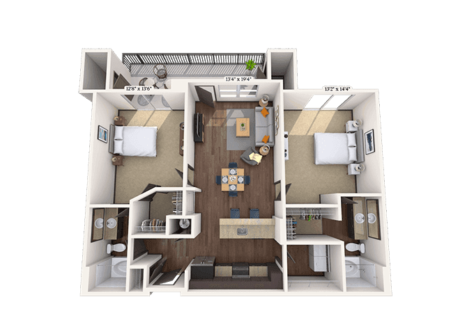 Floorplan image of unit II 2-1306