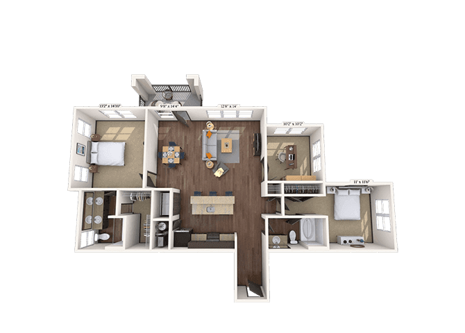 Floorplan image of unit 4-4100