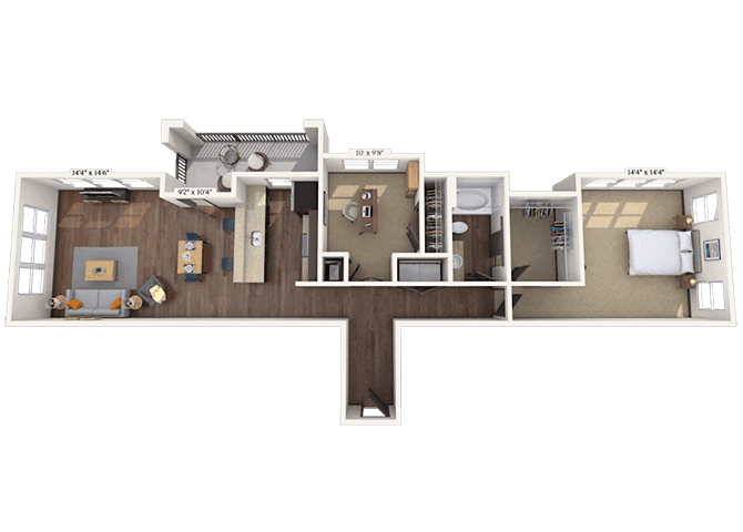 Floorplan image of unit 3-3200