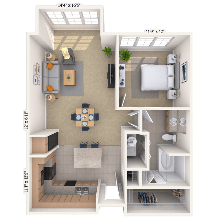 Floorplan image of unit I 1214
