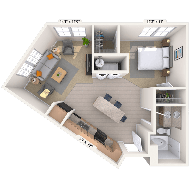 Floorplan image of unit I 1240