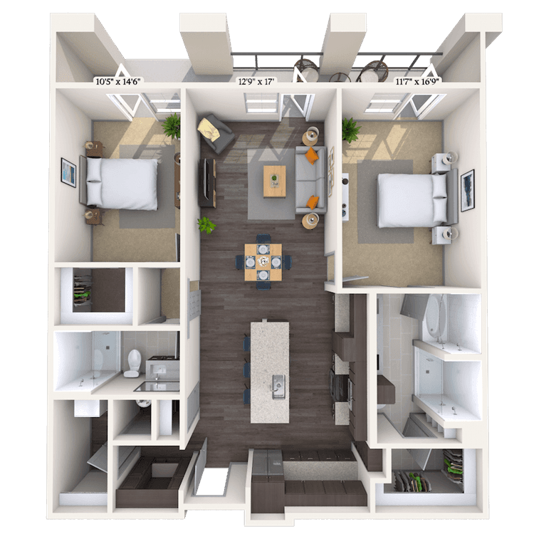 Floorplan image of unit II 187