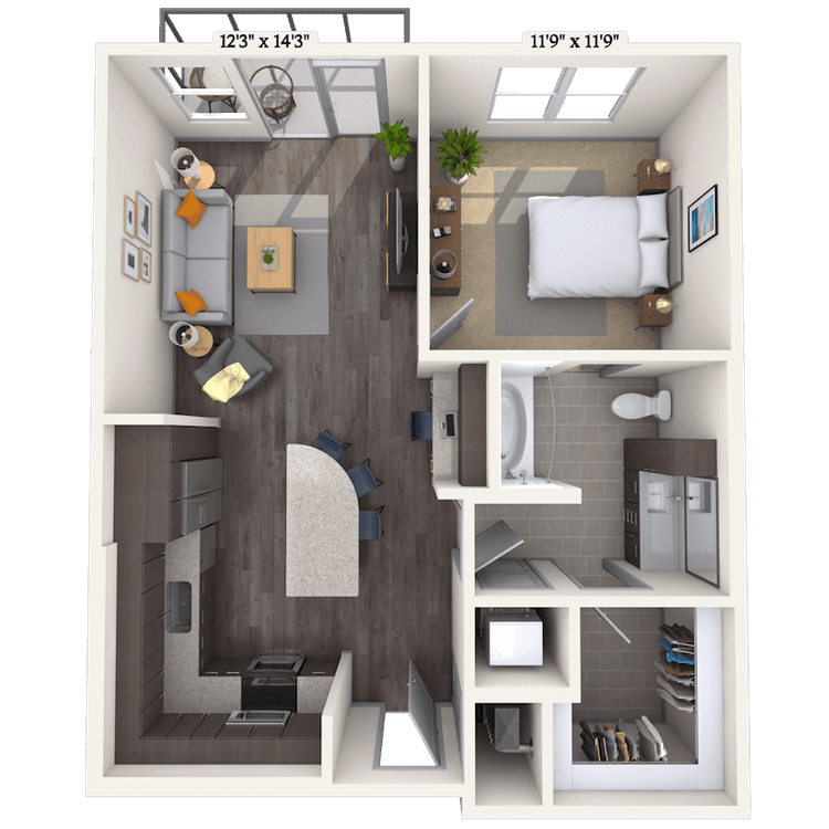 Floorplan image of unit II 449