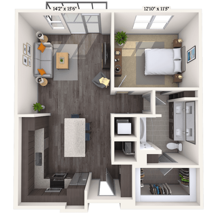 Floorplan image of unit II 351