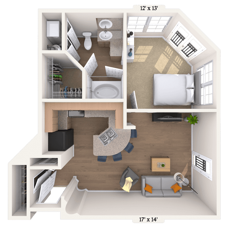 Floorplan image of unit I 109