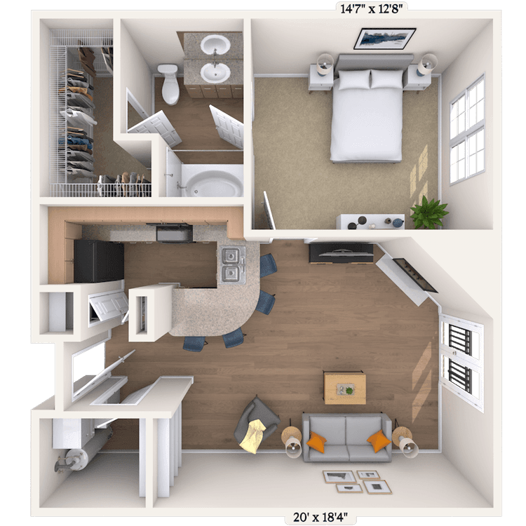 Floorplan image of unit I 105
