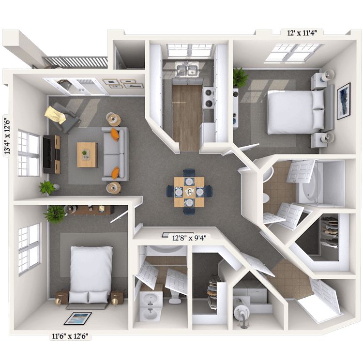 Floorplan image of unit II 336