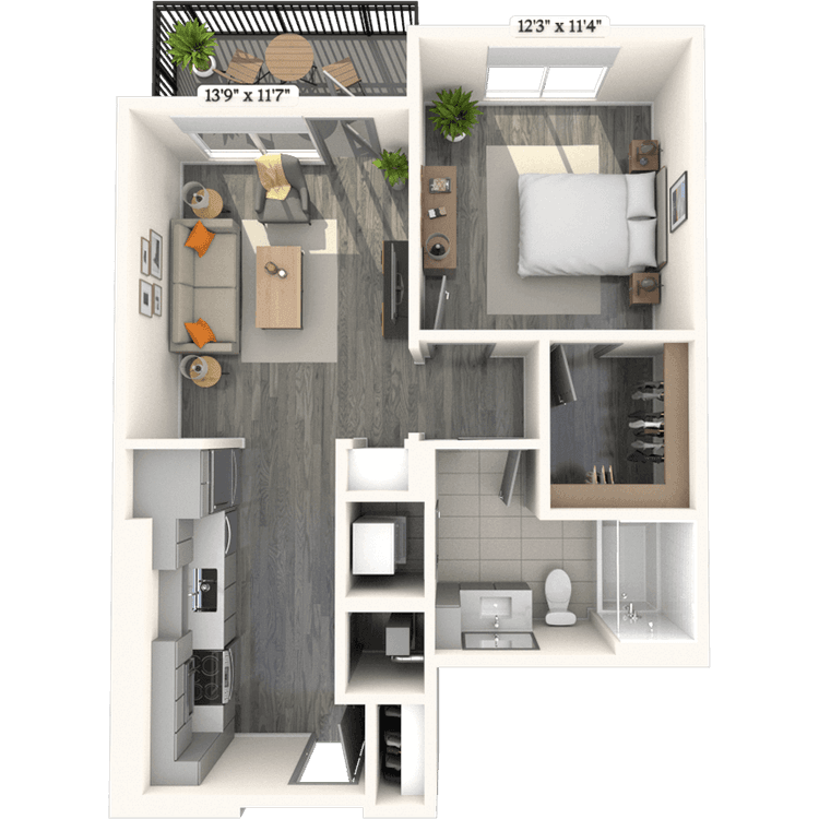 Floorplan image of unit 602
