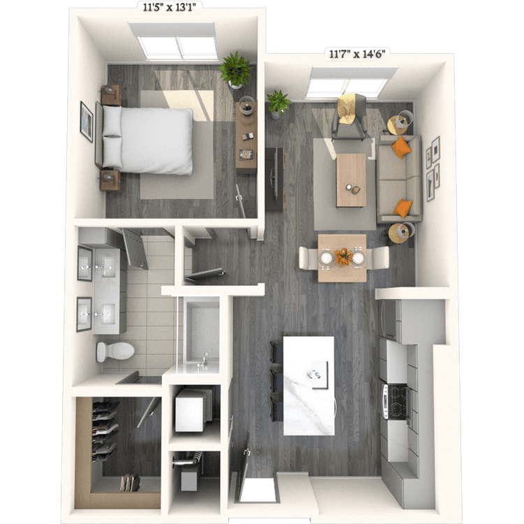 Floorplan image of unit 412