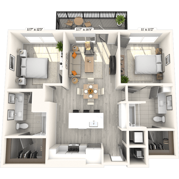 Floorplan image of unit 1119